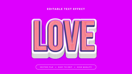 love editable text effect 3d gradient typography design