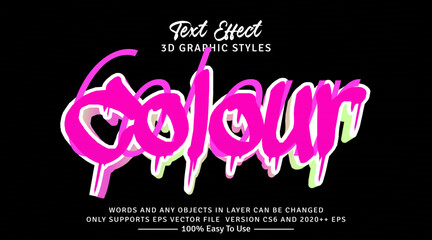 Color 3d text style effect