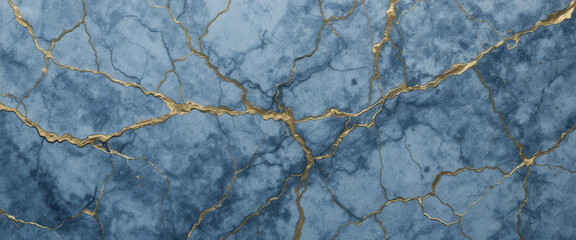 Blue marble texture with golden veins for design and backgrounds.