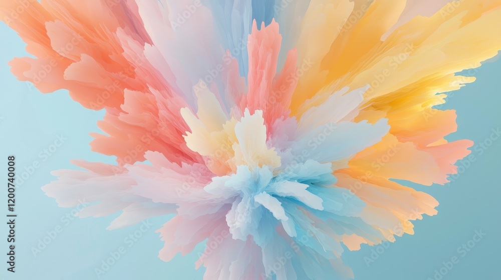 Poster colorful bursts of light emanating from a central point creating a vibrant abstract pattern