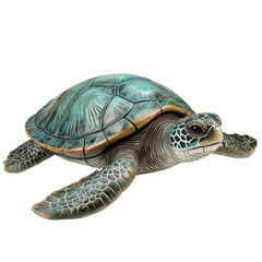 Exquisite Sea Turtle Sculpture in Vibrant Detail