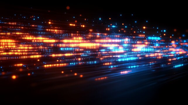 Abstract Digital Data Stream Visualization - Powered by Adobe