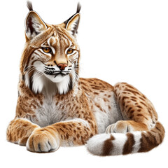 Obraz premium Majestic Lynx: Nature's Feline Marvel with Transparent Background
