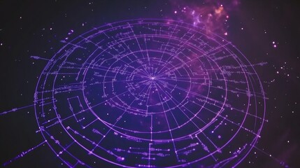 Cosmic Data Visualization Galactic Network Circular Design