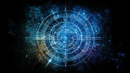 Fototapeta premium Cosmic Mandala Celestial Geometry and Space Art