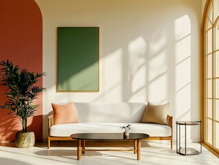 Stylish interior design for modern home lifestyle bright living room natural light minimalist concept