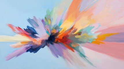 Obraz premium Explosive Bursts of Color Portraying the Sudden Onset of Abstract Emotions in Vibrant Artistic Expression