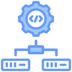 Obraz premium Infrastructure As Code Blue Icon