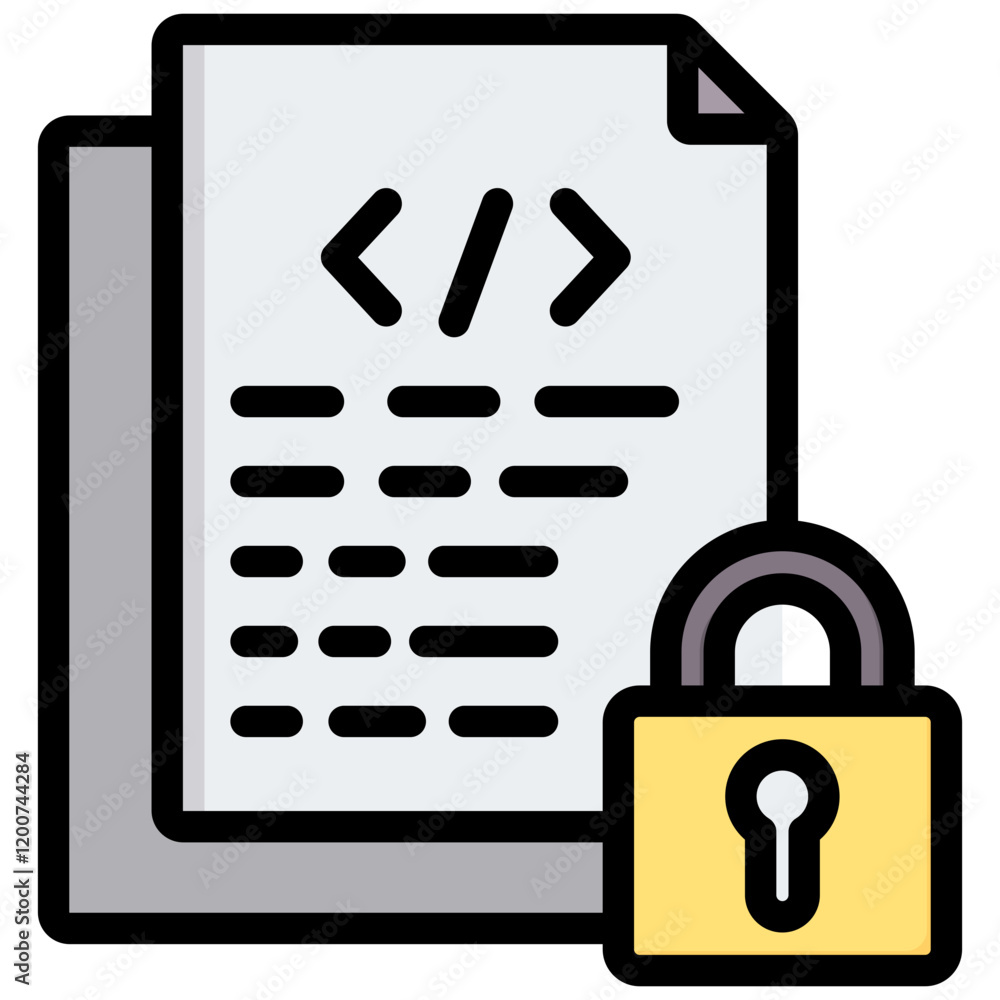 Aufkleber encryption outline color icon