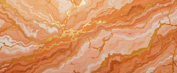 Obraz premium Abstract orange and gold marble texture for design purposes.