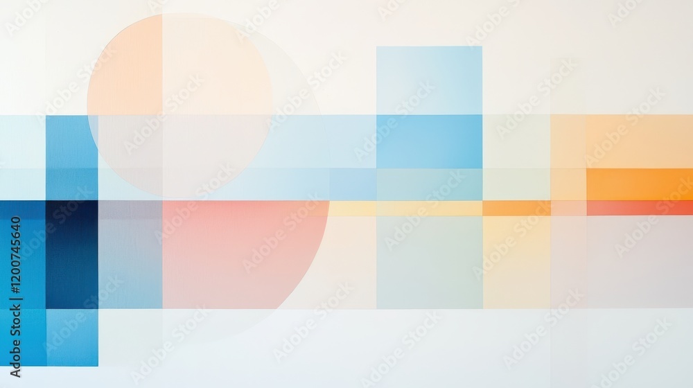 Aufkleber geometric abstraction representing fragility with colorful shapes and light textures in contemporary