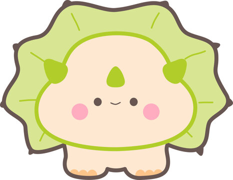 recommend clip art: Cute Cartoon Triceratops Dinosaur Illustration