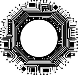 Obraz premium circuit board frame pattern