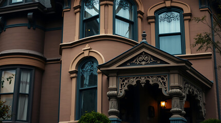 Fototapeta premium Victorian House Exterior: Architectural Details and Design of a Classic Home