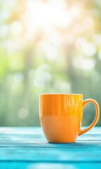 Fototapeta premium Modern Asymmetrical Ceramic Mug - Elegant Design Stock Image