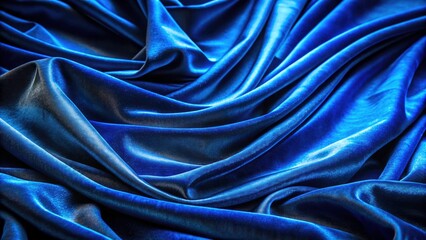 Obraz premium Luxurious Sapphire Blue Velvet Drapery - Silhouette Photography Featuring Deep Folds and Rich Texture for Elegant Interior Design Inspiration