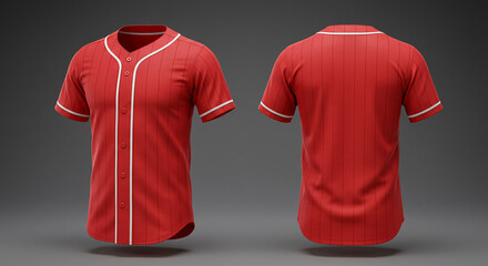 Red Baseball Jersey Mockup