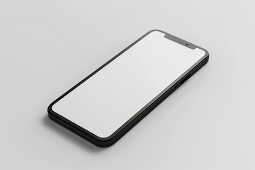 Clear Pixel Visual of Realistic Isometric Black Frameless Smartphone Mockup Perspective 3D