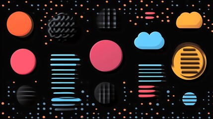 Obraz premium Abstract Colorful Shapes On Dark Background