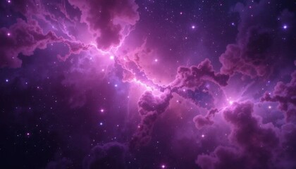 Fototapeta premium Purple Nebula in Deep Space: A Cosmic Wonder