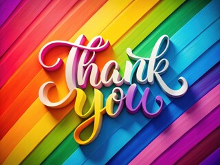 Show appreciation with this colorful thank you photo. Ideal for business, marketing, and social media posts.