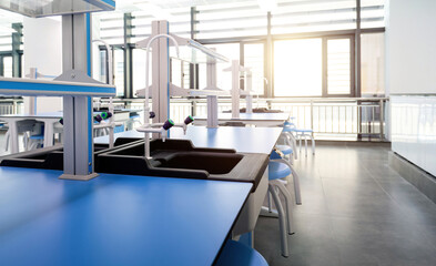 Modern chemistry laboratory of the school