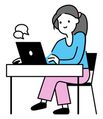Young woman working on a computer