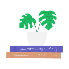 Houseplant on the books
