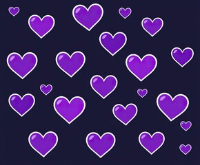 Featuring an enchanting array of heart stickers in a lovely purple shade, this collection radiates warmth and affection, making it ideal for expressing love this Valentine's Day
