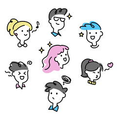 Avatars, headshots of various faces 