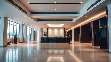 Obraz premium Modern Office Lobby Interior: A Luxurious and Elegant Workspace Design