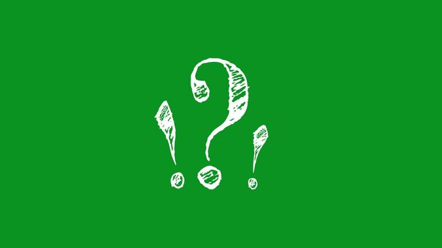 animated question mark icon green screen chalk question mark appears 4k looping wiggle croma