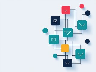 Fototapeta premium A colorful flowchart illustrating communication pathways.