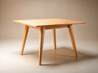 Studio-shot minimalist wooden table: showcasing clean lines, simple legs, and rich wood texture for modern interiors.