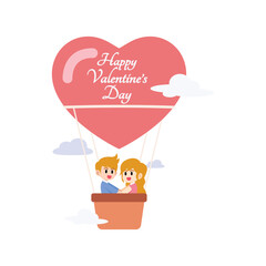 A Romantic and Cute Couple Illustration for Valentine's Day