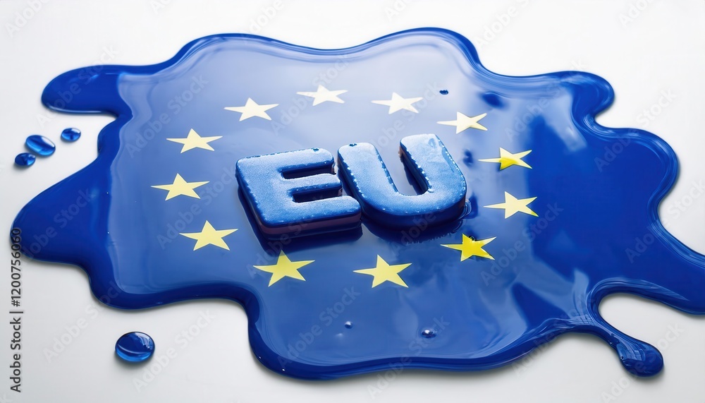 Poster european union flag colorful paint splash,symbolizing unity
