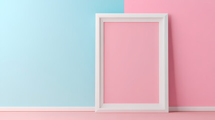 Fototapeta premium Fresh pink and blue modern frame