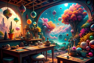 Surreal AI imagery: a fusion of advertising, graphic illustration, and artistic expression.