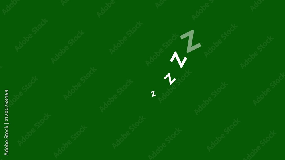 Poster animation of sleeping symbol zzz on background. sleep concept. loop