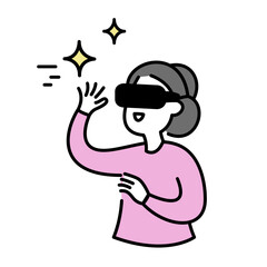 Woman with virtual reality glasses