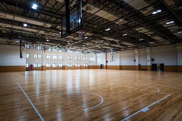 Indoor basketball court of the school