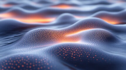 Fototapeta premium Abstract Glowing Wave Particle Landscape