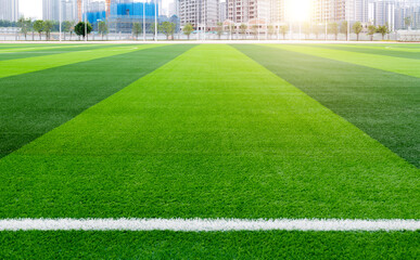 Green grass of the soccer field