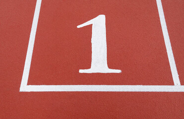Number 1 on running track
