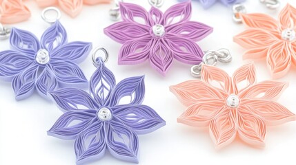 Delicate Paper Flowers Handmade Crafts Art Jewelry