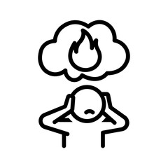 Naklejka premium Vector black line icon for Ptsd