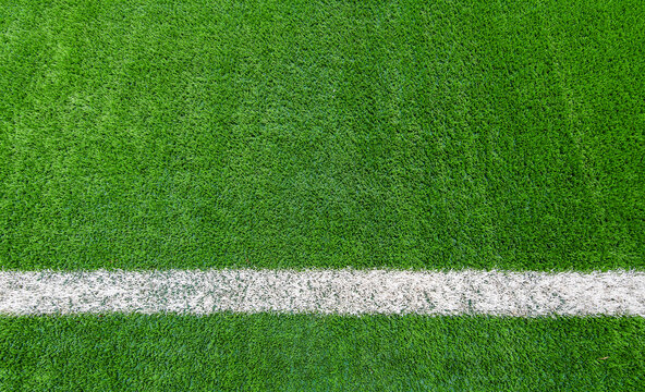 White line of soccer field