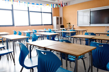 Modern classroom in the school