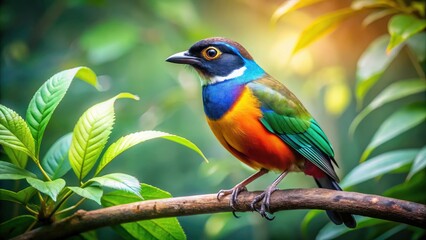 Obraz premium Stunning Product Photography of a Beautiful Bird in Natural Habitat, Capturing Vibrant Colors and Intricate Details for Nature Lovers and Birdwatching Enthusiasts