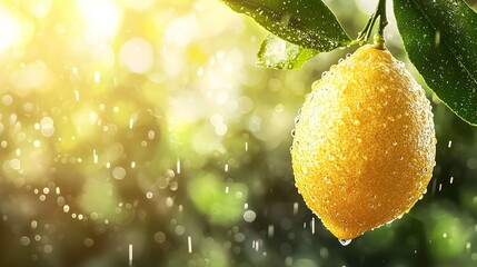 Fresh Lemon in Rain